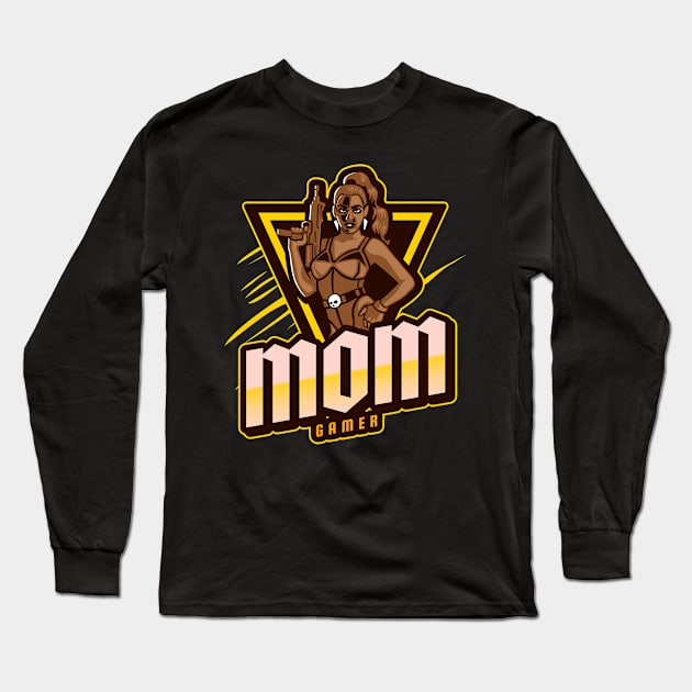 Mom Gamer Funny Gaming Long Sleeve T-Shirt by QuirkyWay